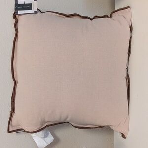 STUDIO MCGEE Throw Pillow Linen 18x18 removable cover beigy pink brown Zip New